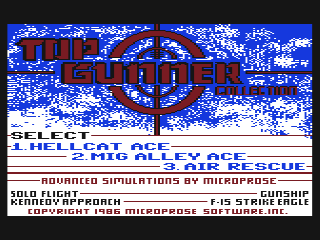 Top Gunner Collection title screen for Commodore 64